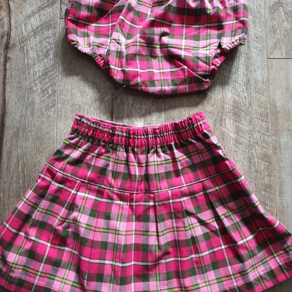 Baby Gap Plaid Pink and Green Skirt